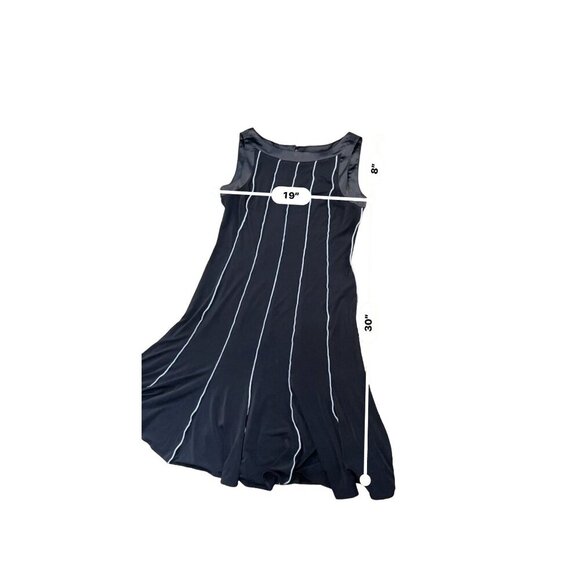 (5 for $25) Sandra Darren Black Sleeveless Piped Flare Dress Size 12 - Picture 6 of 6